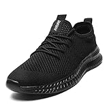 EGMPDA Damen Walkingschuhe Laufschuhe Wanderschuhe Sneaker Sport Trekking Turnschuhe Workout Jogging Outdoor Running Straßenlaufschuhe Freizeit Damen Leichtgewichts Atmungsaktiv Schuhe Schwarz 41 EU