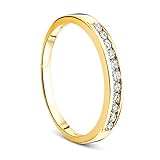 Orovi Damen-Ring Memoire Hochzeitsring GelbGold 14 Karat (585) Brillianten 0.20 carat Verlobungsring Diamantring