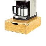 SoBuy FRG83-N Kaffeekapsel Box Kapselspender Schreibtischorganizer Monitorständer Monitorerhöhung Kapselständer Bambus BHT ca.: 30x12x42