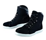 JET Motorradschuhe Motorradstiefel Herren Beiläufig Protektoren Wasserdicht Denim Leder (48 EU, Voll Schwarz)
