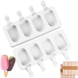 Eis Am Stiel , Eisformen Eis Am Stiel Gebäckform Silikon Lebensmittelqualität Popsicle molds, DIY Frozen Obst Dessert Schokolade Kuchenform, 2 Formen & 100 Eisstang