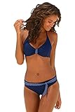 Houjibofa Damen Buffalo Bikini mit Kontrastdetails Blue L