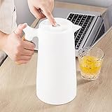 YUNYODA Isolierkanne,1000ML Isolierung Wasserkocher Kaffeemaschine Isoliertopf Weiße Kaffeekaraffe Vakuumflasche Isoliertopf fürKaffee-Isolierflasche, Teekanne, Milchkännchen,Warmwassersp