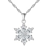 Weihnachten Schneeflocke Halskette Kristall Kristallklar Zirkonia Charm Schnee Schmuck 45cm Kette Damen Halskette Schmuck