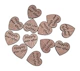 LIXBD Rustikale Holzscheiben in Herzform, zum Streuen von Tischen, für Hochzeitsdekorationen, Hochzeitsplanung, Brautpartys, Bastelarbeiten (I Do) (Farbe: Kaffee 2), 100 Stück