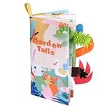 Vicloon Stoffbuch, Bilderbuch aus Stoff mit vielen Fühl und Spieleffekten, Hochwertiges Kleinkindspielzeug, Baby Buch,Wunderschön Gestaltetes Babyspielzeug, Weiches Knisterbuch für Babys (20.5x11.5cm)