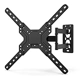 TV Wandhalterung, Wandhalterung Fernseher, Monitor Wandhalterung, Schwenkbare Neigbare TV Halterung für 26-55 Zoll Flach&Curved Fernseher bis zu 45Kg, max.VESA 400x400