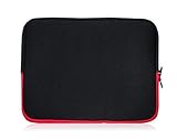 Sweet Tech Black / Rot Neopren Hülle Tasche Sleeve Case Cover geeignet für Odys Unity Win 12 Pro 2 in 1 Tablet 11.6 Inch ( 11.6 - 12.5 Zoll Laptop )