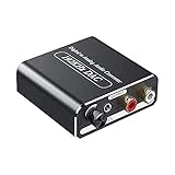 DAC Audio 192 kHz mit Lautstärkeregler, SPDIF optischer Koaxial Toslink auf Analog, Audio Stereo L/R Cinch Jack 3,5 mm Adapter Konverter Lautstärke verstellbar für Xbox TV DVD PS3 PS4