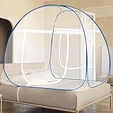 ANGFLY Pop-Up-Moskitonetz-Zelt, faltbarer Betthimmel, Doppeltür mit Boden, für Bett, Reisen, Camping, Outdoor (200,7 x 180,3 x 150,9 cm)