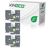 Kineco 3 Schriftbänder kompatibel für Brother TZE-211 TZ-211 6mm/8m - Schwarz auf Weiß P-Touch H100LB H100R H105 E100 E100VP D200 D200BW D200VP D210 D210V