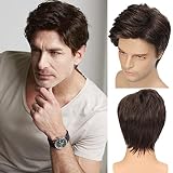 Perücke Herren gemischt Blond Braun Kurz Haar Synthetische Perücken für Männer Hitzebeständige Cosplay Halloween Party mit Perückenkapp