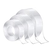 3 Stück Nano Tape, Nano Klebeband Doppelseitig Stark, Magisches Mehrzweck-klebeband, Spurloses Waschbares Doppelseitiges Klebeband Transparent(groß 3 cm, mittel 2 cm, klein 1 cm)