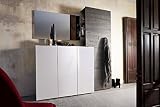 lifestyle4living Garderobe, Garderobenschrank, Garderoben-Set, Flurgarderobe, Garderobenmöbel, Dielenmöbel, Flurmöbel, Kommode, Hochglanz weiß, Wenge-Dek