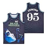 Dead Presidents Basketballtrikot für Herren, High School BlackT-Shirt Hiphop S-3XL Stitched Logo/Team Name, Schwarz , XXL