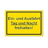 Einfahrt und Ausfahrt freihalten Schild 20 x 30 cm aus Stabiler PVC Hartschaumplatte 3mm mit UV-Schutz von STROBO