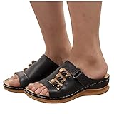 tohole Sandalen Damen rutschfeste Platforms Sommerschuhe Damen Elegant Hausschuhe Freizeit Zehentrenner Pantoletten Hausschuhe Strand Outdoor S