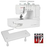 JANOME Cover Pro 2000CPX inkl. Anschiebetisch und 2 Nähfüß