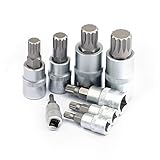 LANCYG Stecknuss Adapter, Innensechskant 8 stücke 1/4'3/8' 1/2'torx bit socekt Set Adapter Inbus Keile Spline Bits Universal Head für Drehmomentschlüssel Sockelschlü