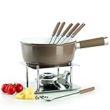 MÄSER 931891 Käsefondue Set für 6 Personen, 9-teiliges Komplettset für Fondue nach Schweizer Art mit Keramik beschichtetem Topf, im hübschen Geschenkkarton, Aluminium, 2.2