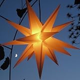 Mit LED-Leuchtmittel (auswechselbar) Außenstern Adventsstern gelb - beleuchteter Stern 55-60 cm Weihnachtsstern Leuchtstern Faltstern, Leuchtmittel StaRt-NDL-DUH-E14-3,5W, kein Trafo nötig!