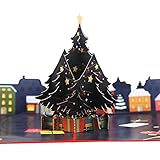 Pop-Up Karte 3D Geburtstagskarte Weihnachtsbaum Haus Glückwunschkarte Frau Oder Mutter (Geburtstagskarte, Geburtstag, Gute Besserung) - Popup Glückwunschkarte mit Blumenstrauß