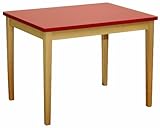 roba Kindertisch, aus Massivholz gefertigt, Tischplatte rot lack