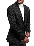 JEFF Herren Oscar Blazer mit Viskose & Elasthan Anteil | Stretch Sakko Herrenjackett eleganter Herrenblazer Sacco im Fischgrätmuster oder kariert Herrensakko Jackett für Männer Camouflage 48