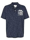 Roger Kent Straight Fit Poloshirt Meliert in aus Baumw