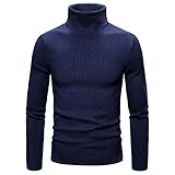 QWERD Herren Rollkragen Pullover Langarmshirt Feinstrick Sweater Rollkragen Freizeit Slim fit Basic Männer Pullover Herren Rollkragenpullover Strickpullover Warme Rollkragen Turtleneck Sweater S-3XL