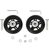 ORO Kofferrollen Ersatzrollen Gummi Rollen Räder 1Paar Mute Gepäck Koffer Ersatz Wheels 72 * 24