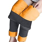 Thermohose Damen Winter Outdoor Gefüttert Leggings Fahrrad Strumpfhosen Thermoleggins High Waist Warm Freizeithose Plüsch Leggins Warme Hosen Fleece Thermal Pants Dicke Sweatp