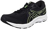 ASICS Herren Gel-Contend 7 Road Running Shoe, Black/Hazard Green, 43.5 EU