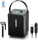 Elektrische Luftpumpe, 2 in 1 Akku Kompressor 6000mAh, 150 PSI Luftkompressor Digitale Reifenpumpe Mini mit LCD-Bildschirm für Auto, Fahrrad, Motorrad, Basketball, Football usw,Als Taschenlamp