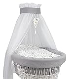 Babymajawelt® Bettwäsche Ausstattung für Stubenwagen mit Kissen und Decke, Bezug, Spannbetttuch etc. ver. Modelle (ohne Stubenwagen) (Vogelbeeren)