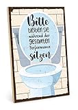 Holzschild mit Spruch – Toilette – im Vintage-Look mit Zitat als Geschenk und Dekoration zum Thema Klo und B