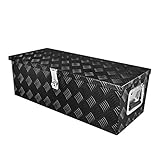 Aluminium Werkzeugkasten 56x33x25.4cm, abschließbar Transportbox, Alubox, Alukoffer Transportkiste Werkzeugbox, Schwarz Truckbox Box Deichselbox Aluminiumkiste mit Schlü