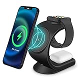 3-in-1 kabellose Ladestation, 2022 verbesserte 15 W schnelles Apple magnetisches Ladegerät Ständer für iPhone 13/13Pro/13pro Max, 12/12 Pro/12pro Max und Apple Watch SE/6/5/4/3/2, Airpods Pro/2