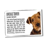 Airedale Terrier Duden Hund Dog Schild Spruch Türschild Hundeschild Warnschild F