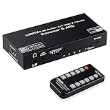 Lightofhope HDMI2.0 Splitter Vier im Zwei AusggNge 4K60 zu Video Audio VersttRker HDMI7.1 Audio Separator EU Steck