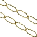 1,5m Lampenkette ø 3,0mm Messing poliert geschweift Vierkant-Profildraht Kette Tragkraft 5kg Zierkette Gold Eisenkette struk