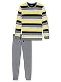 Schiesser Herren-Schlafanzug Single-Jersey schwarz/gelb/grau Größe 50
