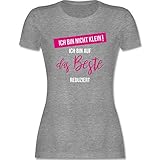 Sprüche Statement mit Spruch - ich Bin Nicht klein ich Bin auf das Beste reduziert - S - Grau meliert - Tshirt mit Spruch Damen - L191 - Tailliertes Tshirt für Damen und Frauen T-S