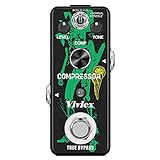 Vivlex LEF-333 Kompressor Compressor Gitarre Pedal Analog Mini Kompressoren Effektpedal für E-Gitarre mit True Bypass Switch, V