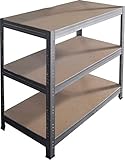 shelfplaza® PROFI Schwerlastregal 100x120x50cm verzinkt/Metallregal 3 Böden mit je 200kg Tragkraft als Kellerregal, Garagenregal, Werkstattregal & Regal Lagerregal/Steckregal Metall Reg