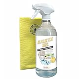 KalkEx Gel - Badreiniger | 750 ml + Gratis Mikrofasertuch Profi Qualität | Wirkt sofort gegen Kalk und Schmutz| Hochglanz mit Abperleffekt | Kraftvolle Reinigung | Hygienisch tiefenreine Ob