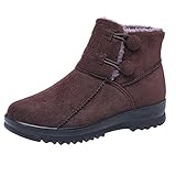 RTPR Damen Flache Winterstiefel, Gefüttert Wasserdicht Winterschuhe Rutschfeste Schneestiefel Leicht Bequem Stiefel Winter Stiefel Schlupfstiefel Walkingschuhe Boots S