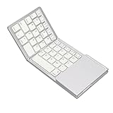 Klapptastatur, Faltbare Mini-Funktastatur, Tragbare Tastatur Mini-Tastatur Im Taschenformat für Mobiltelefone, Tablets und Laptops(Silber)