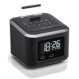 Tik LP BETTSIDE Wireless Ladegerät Nicht ankreuzen Radiowecker mit dimmbar LED Display Netzbetriebene Dual-Wecker mit USB Ladegerät und Bluetooth-Lautsprecher (Color : 34)