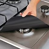KGDUYH Gasschutz 4 stücke Herd Protector Abdeckung Liner Gasherd Protector Gasherd Kochplatten Brenner Protector Kochgeschirr Zubehör Matte Herd Herkochdeckel Langlebiger und langlebig